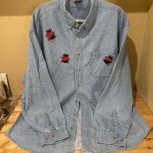 Vintage Denim Ladybug Shirt XL
